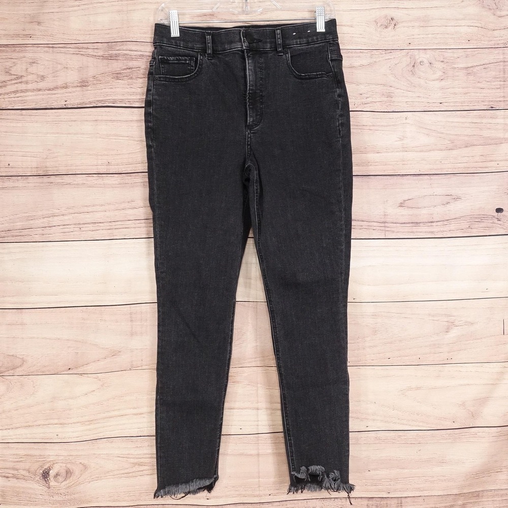 Express Ankle Legging Jeans Womens 8R Black Charcoal Wash Stretch‎ 28x26 Denim